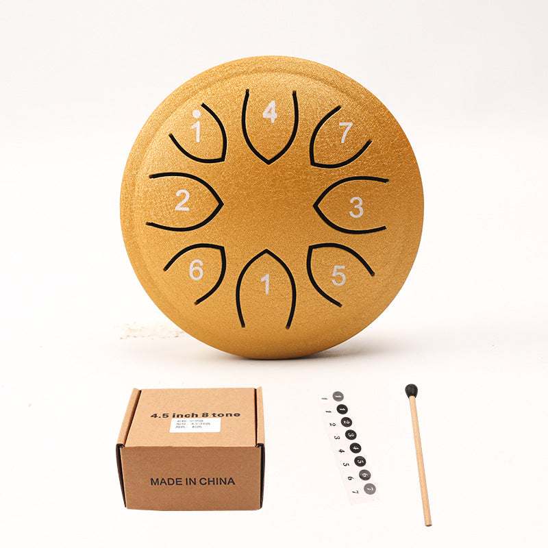 4.5-inch 8-Note C Key Steel Tongue Drum - 11cm Handpan with Mellow & Stable Sound (321g)