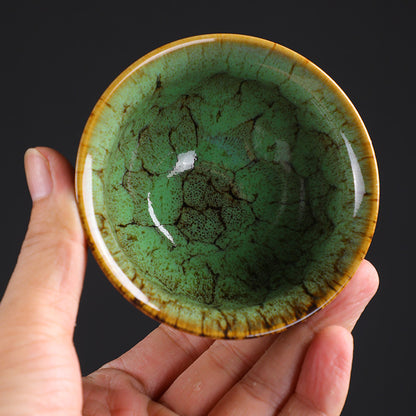 Jian Zhan Tea Cups Set – Natural Glaze Transformation, Dragon Egg & Bamboo Hat Cups, Ceramic Gongfu Tea Set with Gift Box