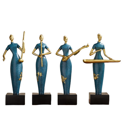 Unique Band Figurines for Living Room, Study, Wine Cabinet and Entryway - Luxury Resin Art Crafts
