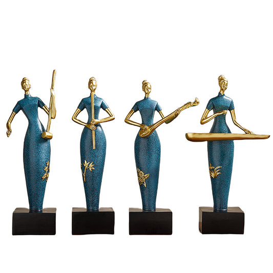 Unique Band Figurines for Living Room, Study, Wine Cabinet and Entryway - Luxury Resin Art Crafts
