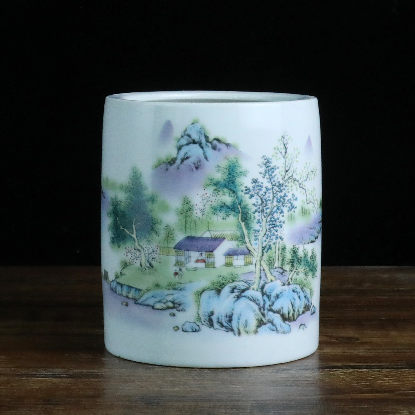 Jingdezhen Ceramic Brush Holder - 13 Classic Chinese Designs for Desk Organization (12cm Height, 10cm Diameter)