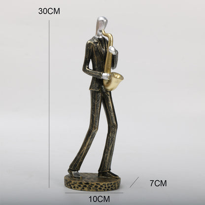 Unique Nordic Resin Sculpture Modern Musician Figurine, Elegant Home Decor Art Piece for Contemporary Spaces