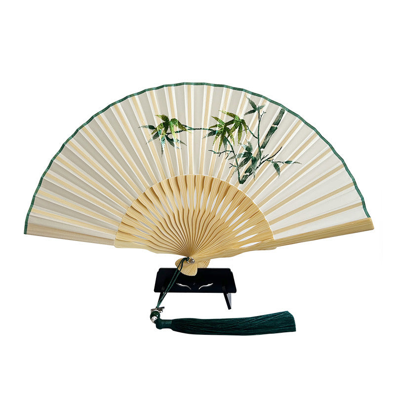 Elegant Suzhou Embroidered Folding Fan - Traditional Ancient Style Handheld Fan