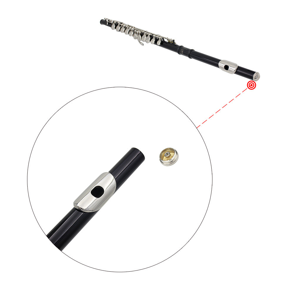 Precision Flute Headjoint Screw - Durable Aluminum Crown Screw for Flute Repair (Silver)