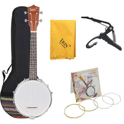 4-String Handcrafted Banjo – Sapele & Rosewood Body, Maple Neck (Folk Instrument for Practice/Performance)