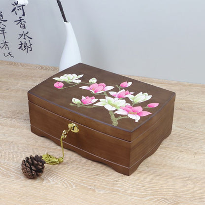 Double-Layer Wooden Jewelry Box – Vintage European Style Jewelry Organizer, Classic Home Storage for Accessories