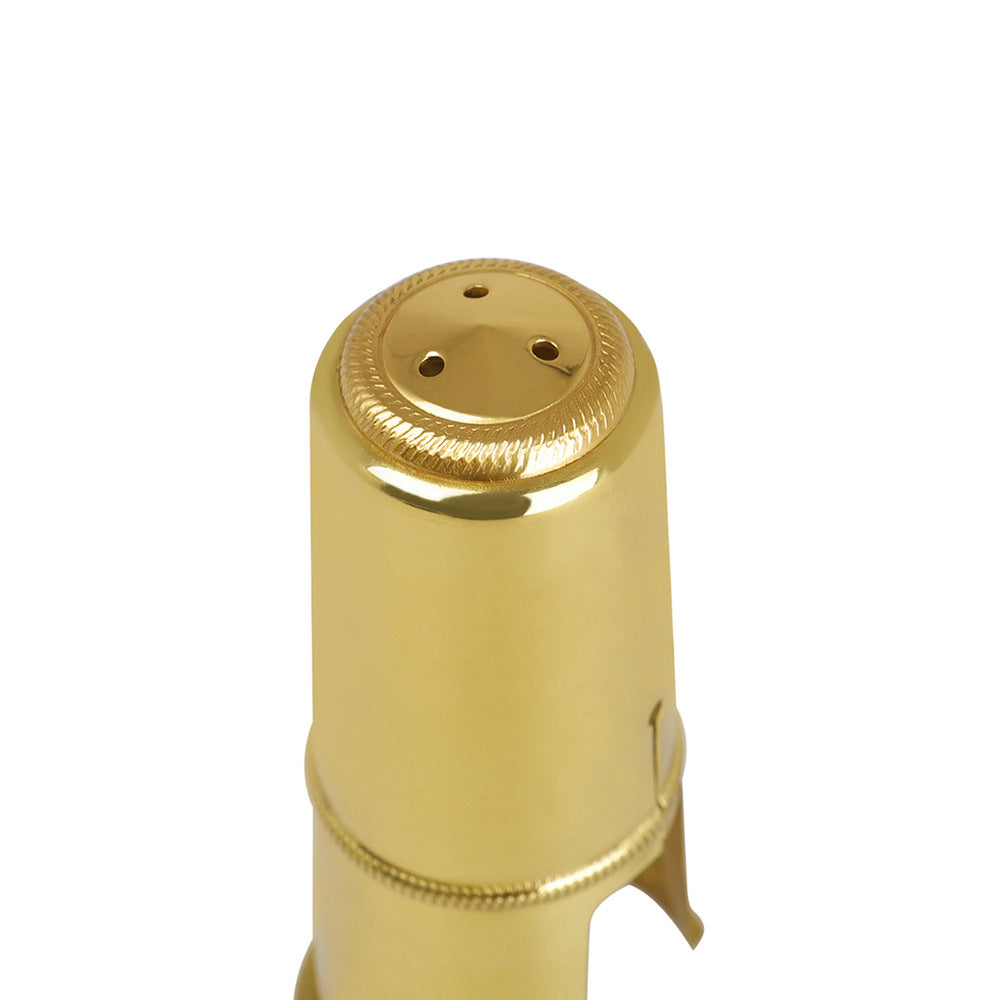Saxophone Ligature & Cap Set – Engraved Brass Mouthpiece Accessories for Alto/Tenor Sax