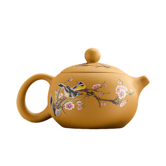 Duan Clay "Phoenix Song" Teapot - Color-Changing Purple Clay Teapot with Bird Song Effect (200ml, Two Styles)