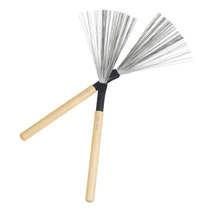High Carbon Steel Drum Brushes with Maple Wood Handle – 5-Color Durable Percussion Brushes for Cajon, Drums & More