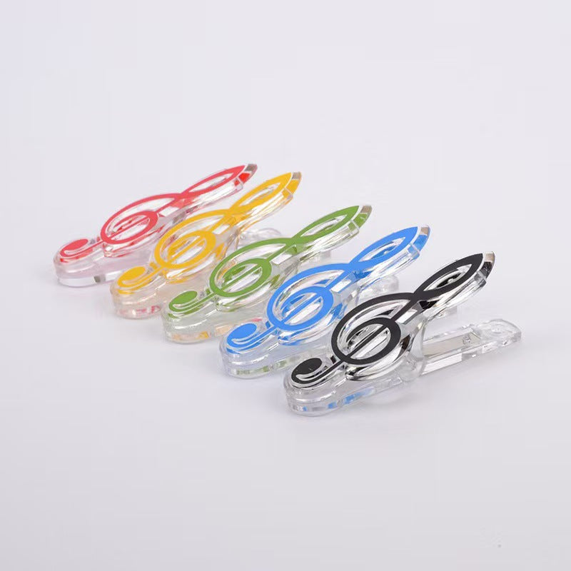 Music Sheet Clip for Trumpet - Creative Note-Shaped ABS Clip (5 Colors, 7x2.7cm)