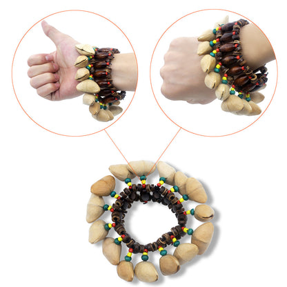 Indonesian Handmade Dora Fruit Shell Shaker - Natural Wooden Rhythm Instrument for Dance Performances & African Drums (Ethnic Percussion Accessory)