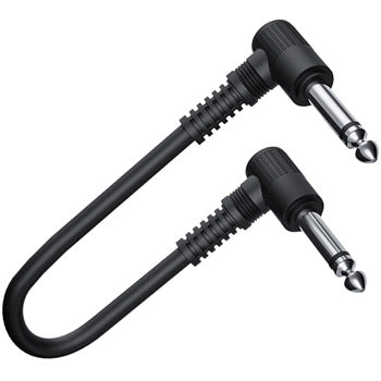 Flat Patch Cable for Guitar Pedals - Noise-Reducing 6.35mm Connector (15cm/30cm, Black/Silver/Gold)