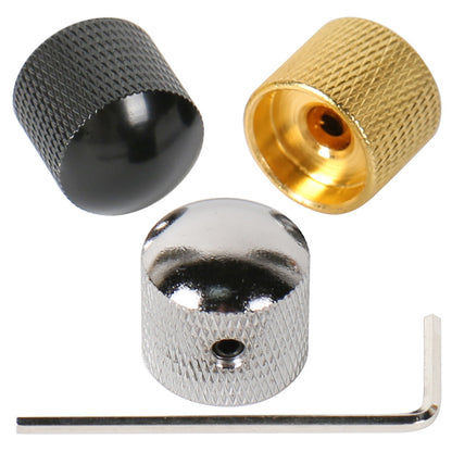 Zinc Alloy Guitar Knob - 6mm Inner Diameter Volume/Tone Control for Bass & Electric Guitar (Black/Silver/Gold, 18×18.5mm)