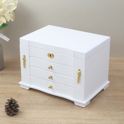 European Style Luxury Jewelry Box - Large Capacity Necklace & Earring Organizer with Lock