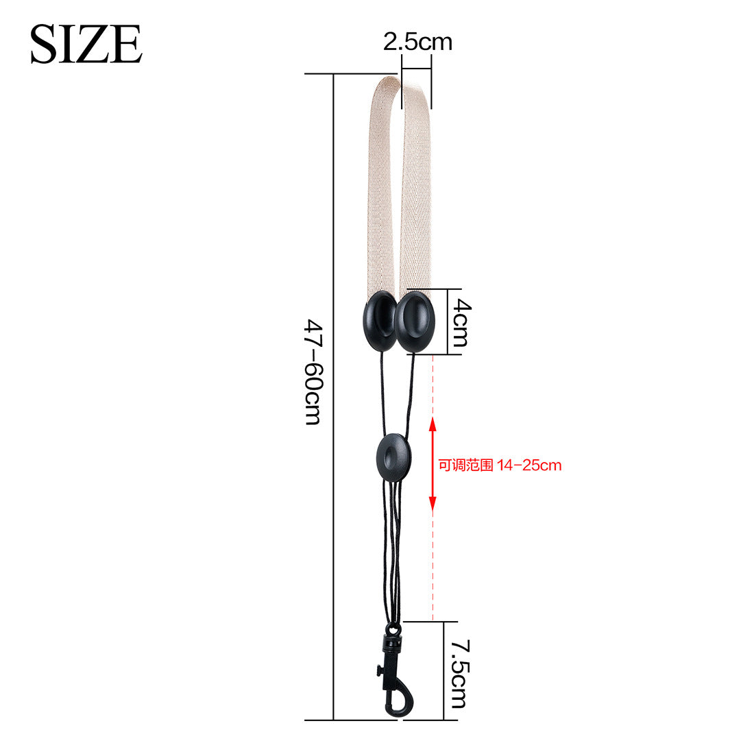 Saxophone/Clarinet Neck Strap with Rotating Hook - Wide Padded Nylon & ABS (Black/Red/Grey)