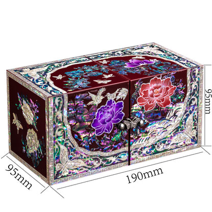Elegant Handcrafted Mother-of-Pearl Jewelry Box with Crane Design – Intricate  Chinese Craftsmanship, Small Decorative Storage Box for Trinkets and Keepsakes