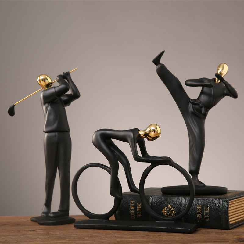 Dynamic Sports Resin Statue – Ideal for Home, Office, and Shelf Decoration