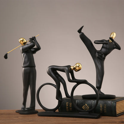 Dynamic Sports Resin Statue – Ideal for Home, Office, and Shelf Decoration