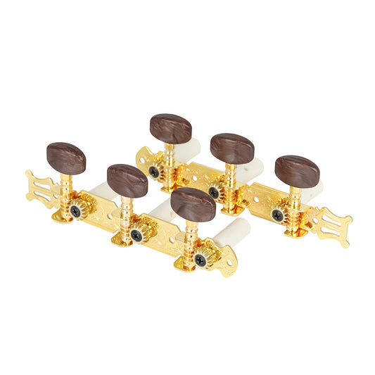 Folk Guitar Tuning Pegs - Classical Agate Head with ABS Shaft - Gold String Tuners