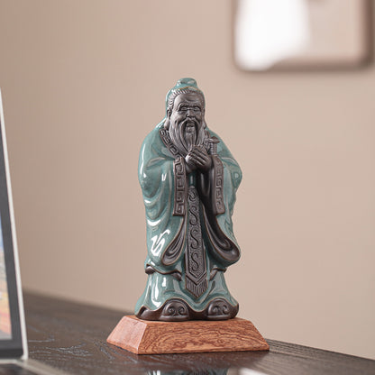 Ceramic Confucius Statue - Handcrafted Historical Figure Decor for Study & Living Room