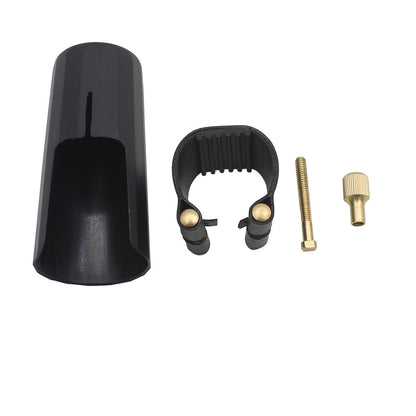 Professional Saxophone Ligature & Cap Set – Universal Fit for Tenor/Alto/Soprano (Leather & PVC) – Air-Tight Grip for Pure Tone Projection