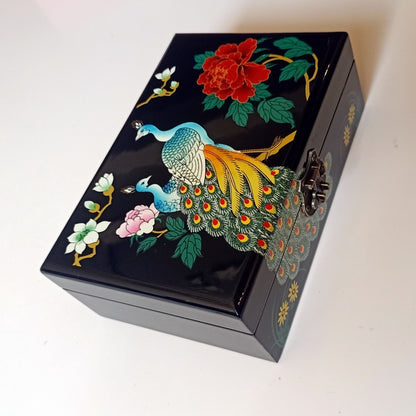 Lacquer Jewelry Box - Wooden Jewelry Organizer with Spacious Drawers, Perfect Gift for Women, Elegant Jewelry Storage Box for Birthday/Anniversary/Housewarming Present