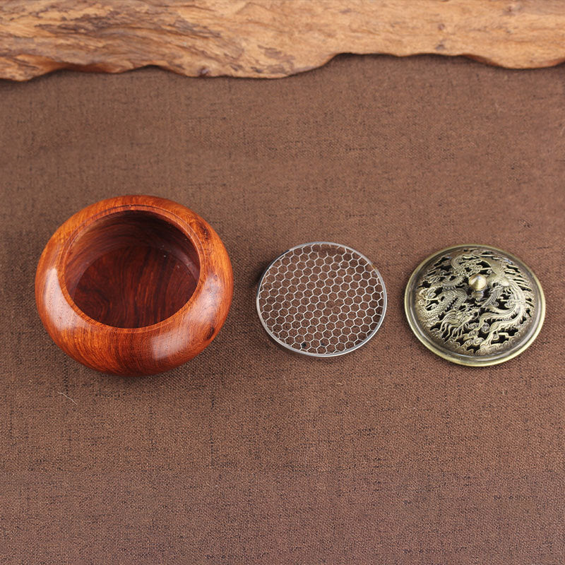 Elegant Rosewood Incense Burner - Handcrafted Red Wood Tray for Home & Indoor Aromatherapy