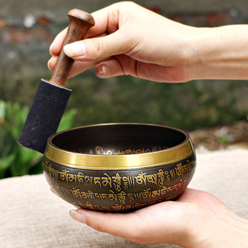 Tibetan Singing Bowl Set — Meditation Sound Bowl Handcrafted  for Yoga, Chakra Healing, Mindfulness, and Stress Relief — Unique Spiritual Gifts for Women and Men