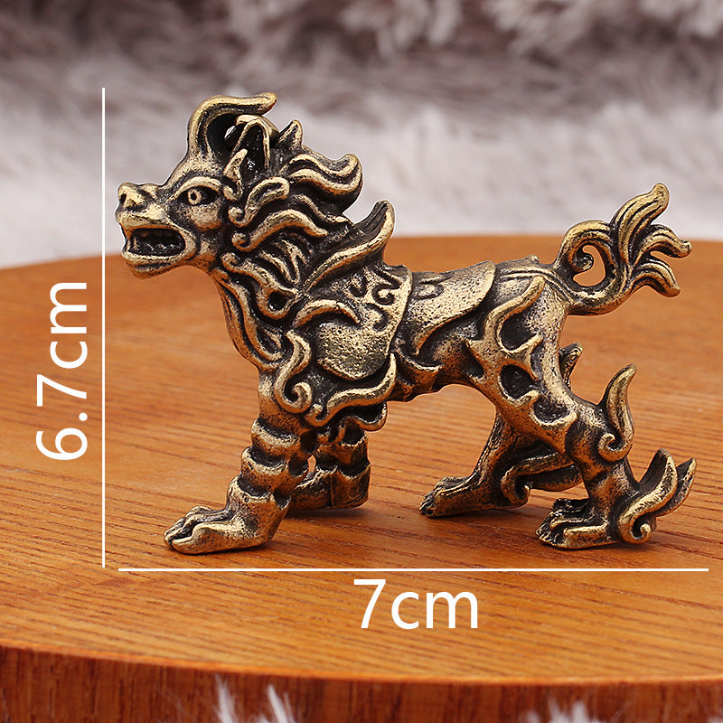 Dragon Nine Sons Brass Sculpture - Wealth-Bringing Decorative Figurine, Handcrafted Brass Art