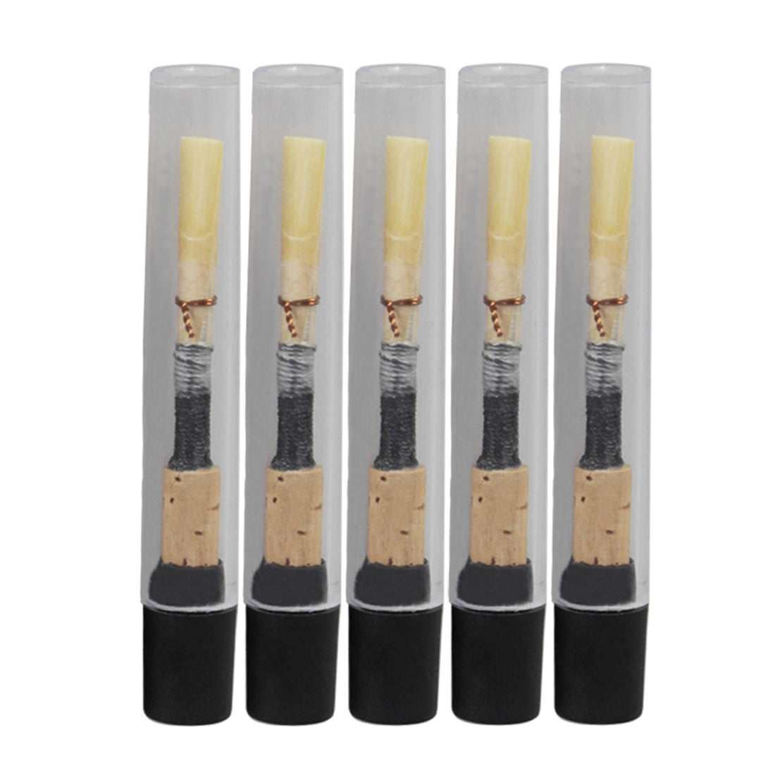 Handmade Oboe Reed with Cork & Plastic Case – Natural Cane Reed, Red/Black Thread (Professional Oboe Accessories)
