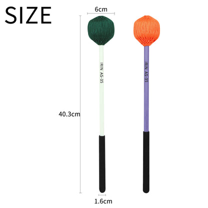 Jumbo Percussion Mallets for Marimba/Chimes – 5-Color Non-Slip Wrapped Mallets with Shock-Absorbing Core