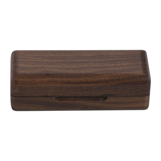 Walnut & Rosewood Saxophone Ligature Case – Vintage Magnetic Closure Box with Anti-Scratch Felt Slots (Red/Walnut) – Durable Woodwind Accessory Organizer
