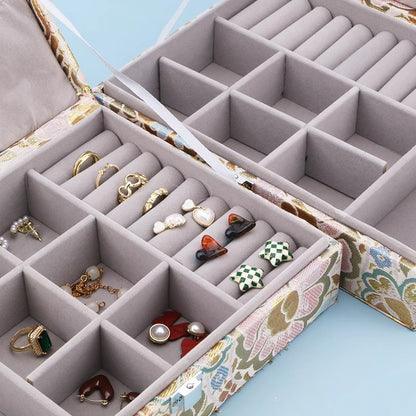 French Vintage Jewelry Box - Elegant Ring & Necklace Organizer, Premium Jewelry Display Case