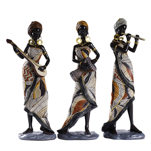 African Tribal Art Piece - Vintage Black Woman Statue for Unique Home Decoration