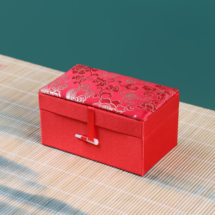 Elegant Retro Brocade Jewelry Box - Store Your Treasures in Style