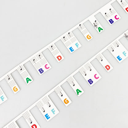 Music Note Keyboard Stickers – 88-Key Piano Label Set with Staff for Easy Navigation