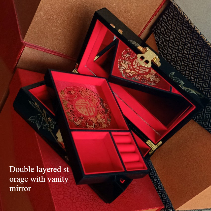 Wooden Jewelry Organizer Box – Jewelry Storage Box for Women, Features Spacious Drawers, Ideal for Rings