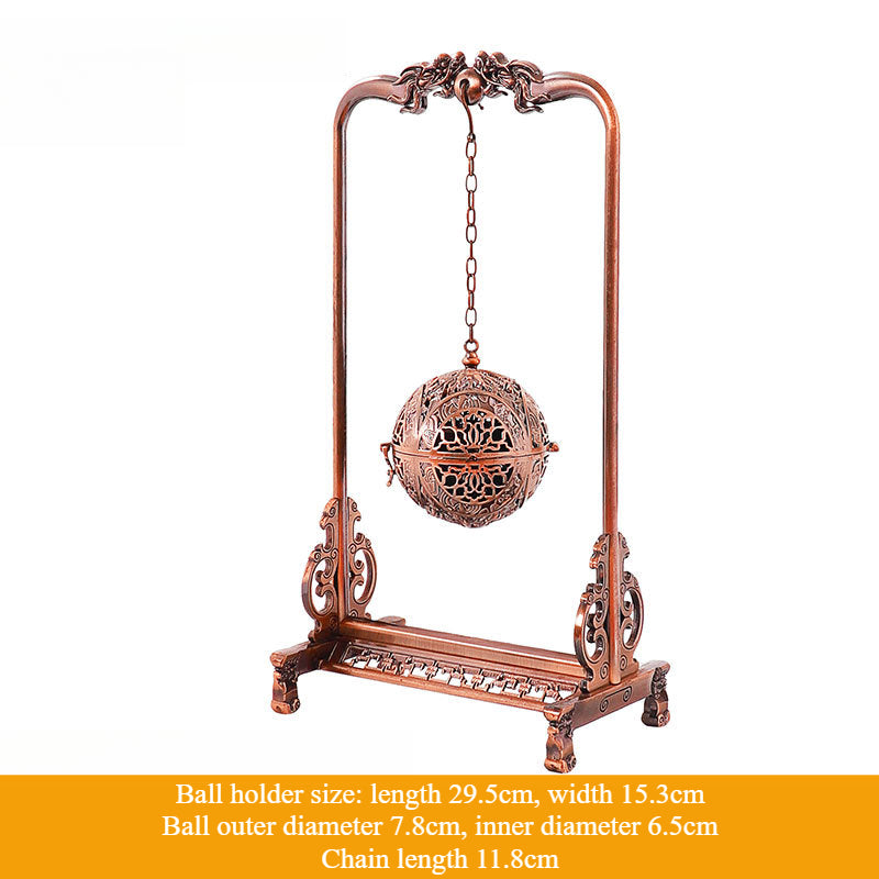 Vintage Copper Incense Sphere - Hollowed Aromatic Ball for Aromatherapy & Home Decor