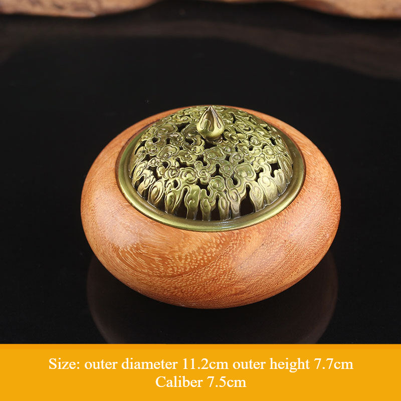 Elegant Rosewood Incense Burner - Handcrafted Red Wood Tray for Home & Indoor Aromatherapy