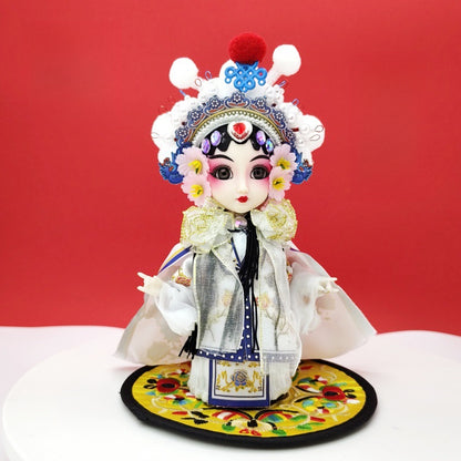 7-Inch Silk Chinese Opera Doll - Traditional Handmade Peking Opera Flower Dan Figurine