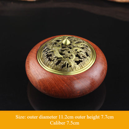Elegant Rosewood Incense Burner - Handcrafted Red Wood Tray for Home & Indoor Aromatherapy