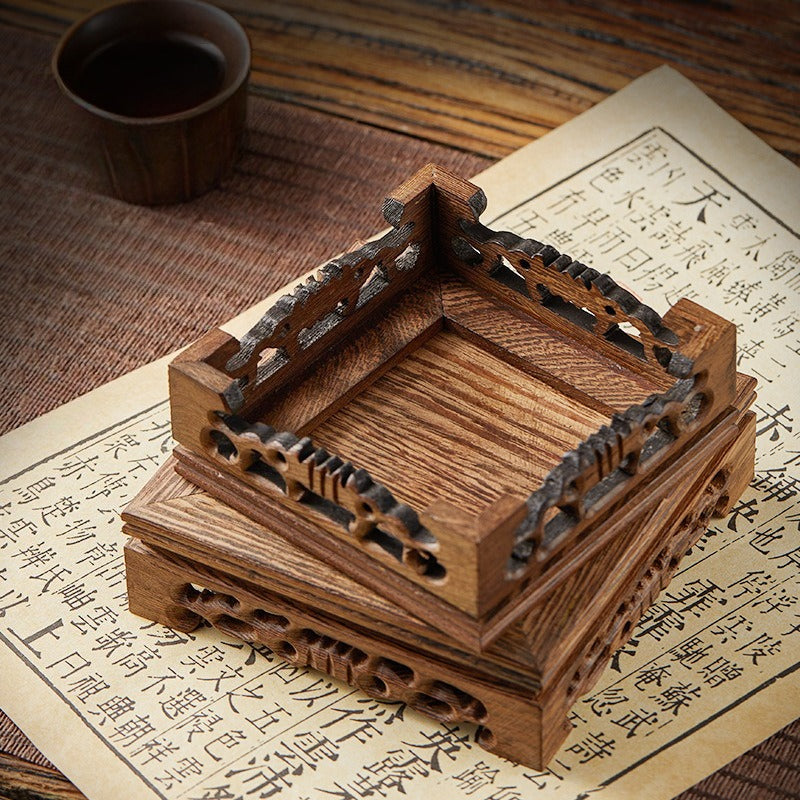 Incense Burner Stand - Solid Wood Display Base for Incense Burner, Bonsai, and Decor