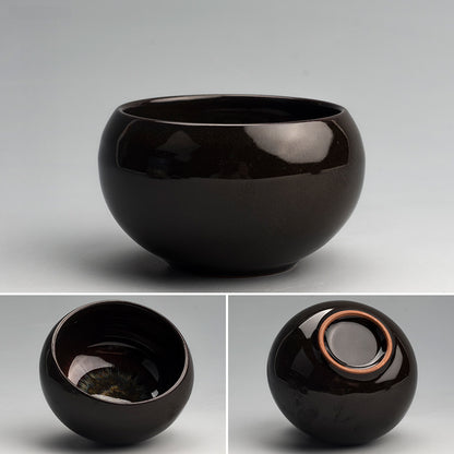 Jianzhan Kiln-Transformed Tea Cup - Handmade Ceramic Tea Bowl (120ml, 8x5cm)