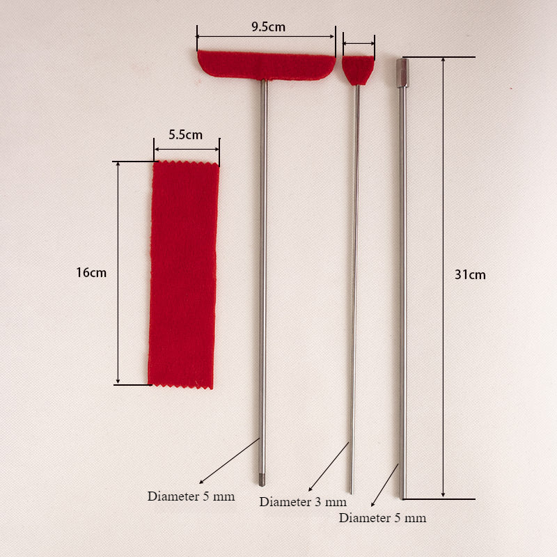 Grand Piano Soundboard Cleaning Kit - 304 Stainless Steel Tools Set (Red Handles)