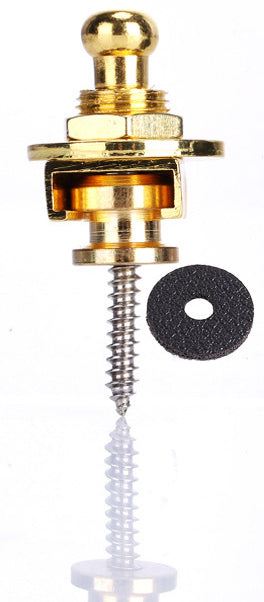 Guitar Strap Lock - Anti-Slip Alloy Strap Button for Acoustic/Electric Guitar (Gold/Silver/Black)