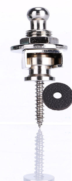 Guitar Strap Lock - Anti-Slip Alloy Strap Button for Acoustic/Electric Guitar (Gold/Silver/Black)