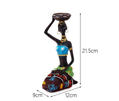 European Style Black Man Candle Holder, Resin Art Craft, Unique Cafe and Bar Decor