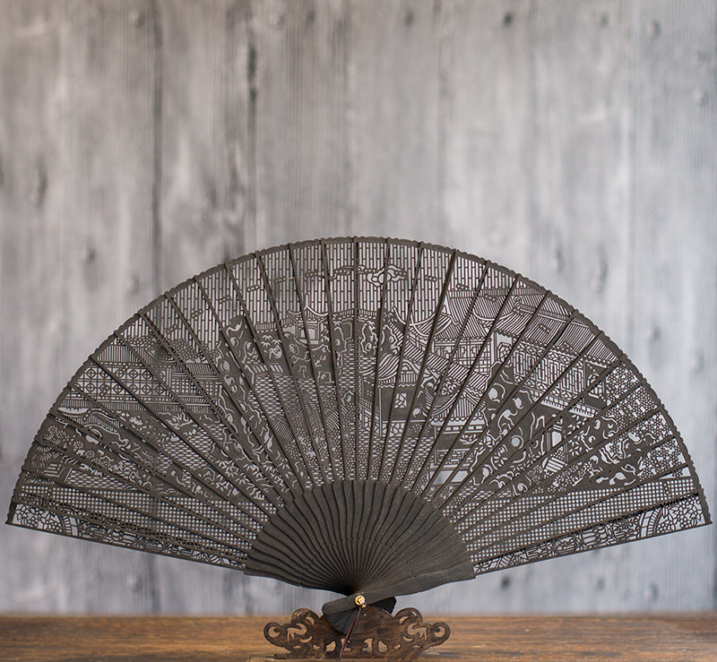 Suzhou Sandalwood Folding Fan - Handcrafted Chinese Artisan Fan