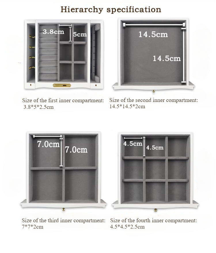 European Style Luxury Jewelry Box - Large Capacity Necklace & Earring Organizer with Lock