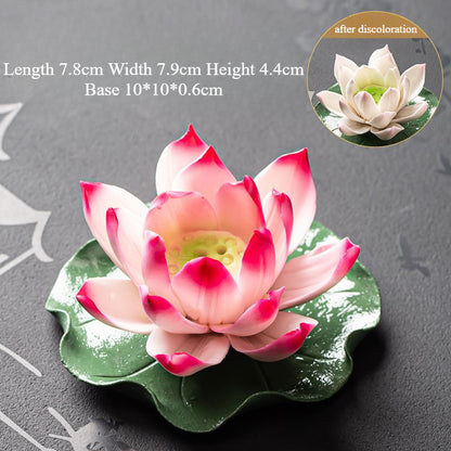 Handmade Color-Changing Lotus Flower Tea Pet – Zen Style Incense & Kung Fu Tea Accessory